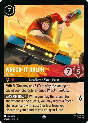Wreck-It Ralph - Big Lug - 24/204 Super Rare Disney Lorcana card from Reign of Jafar, Near Mint Cold Foil