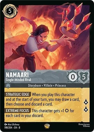 Namaari - Single-Minded Rival - 198/204 Legendary Disney Lorcana card from Reign of Jafar, Near Mint Normal