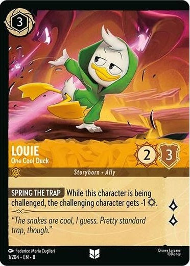 Louie - One Cool Duck (Foil) - 1/204 Uncommon Disney Lorcana card from Reign of Jafar, Near Mint Cold Foil
