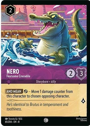 Nero - Fearsome Crocodile (Foil) - 65/204 Common Disney Lorcana card from Reign of Jafar, Near Mint Cold Foil