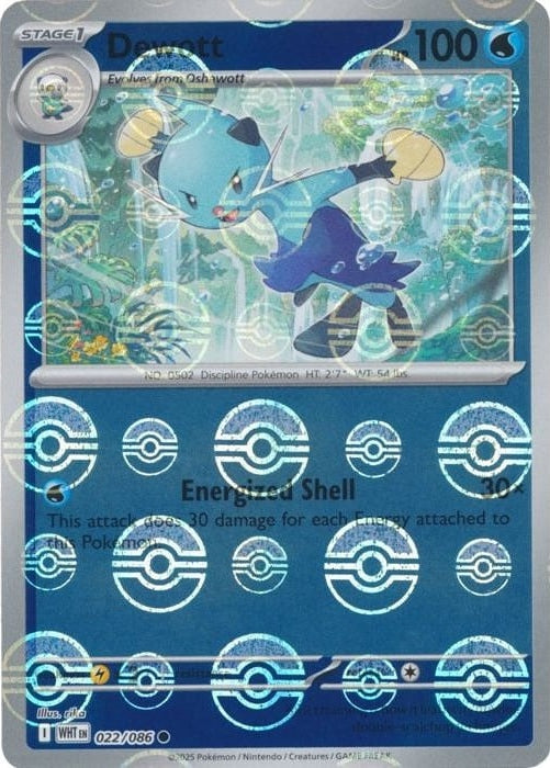 Dewott (Poke Ball Pattern) - 022/086 Common Pokémon card from White Flare, Near Mint Holofoil