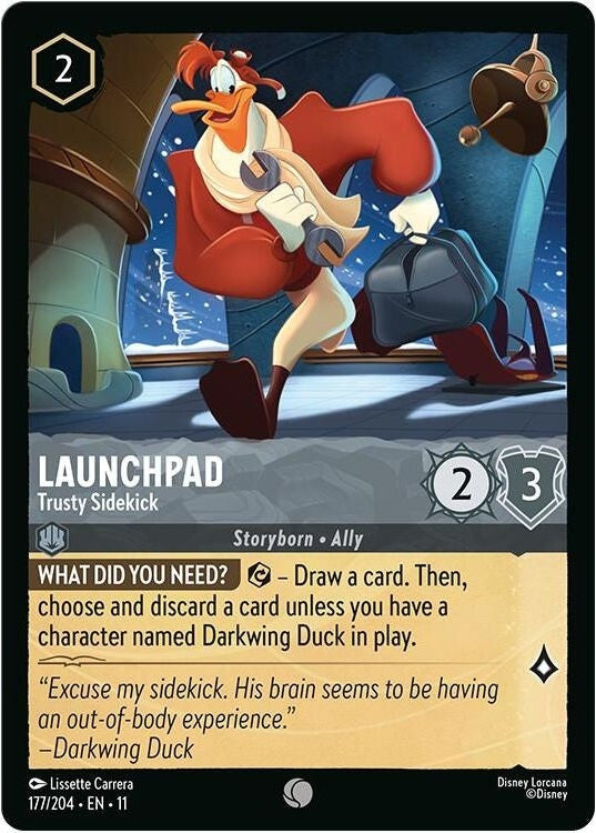 Launchpad - Trusty Sidekick - 177/204 Common Disney Lorcana card from Winterspell, Near Mint Normal