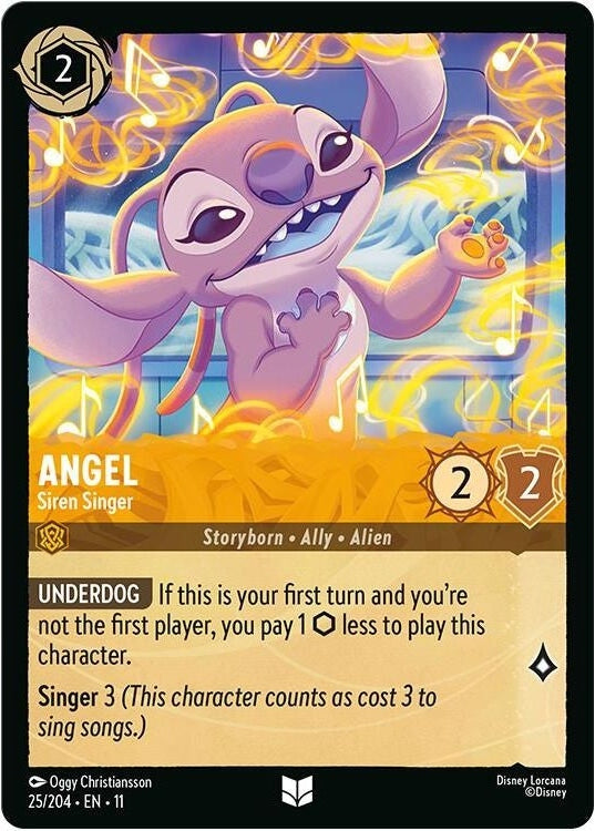 Angel - Siren Singer - 25/204 Uncommon Disney Lorcana card from Winterspell, Near Mint Normal