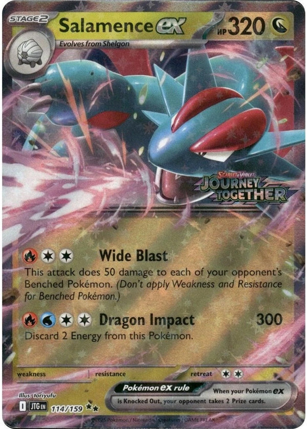 Salamence ex - 114/159 (Journey Together Stamped) - 114/159 Double Rare Pokémon card from Miscellaneous Cards & Products, Near Mint Holofoil
