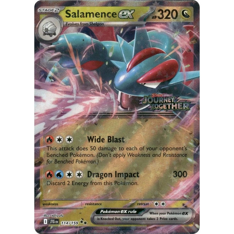Salamence ex - 114/159 (Journey Together Stamped) - 114/159 Double Rare Pokémon card from Miscellaneous Cards & Products, Near Mint Holofoil