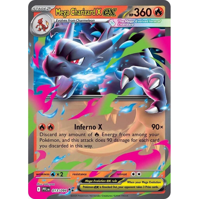 pokemon cards fire type ex Mega Charizard X ex 013/094 PFL