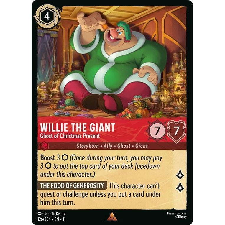 Willie the Giant - Ghost of Christmas Present - 126/204 Rare Disney Lorcana card from Winterspell, Near Mint Normal