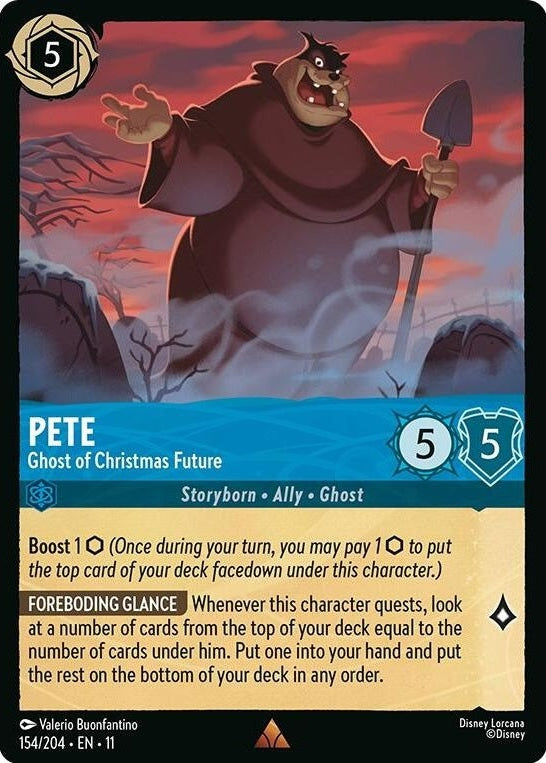 Pete - Ghost of Christmas Future - 154/204 Rare Disney Lorcana card from Winterspell, Near Mint Normal
