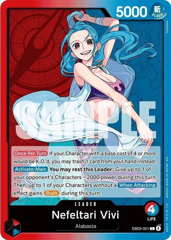 Nefeltari Vivi (001) - EB03-001 L One Piece Card Game Singles card from Extra Booster: One Piece Heroines Edition, Near Mint Foil