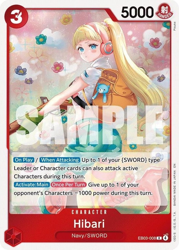 Hibari - EB03-008 R One Piece Card Game Singles card from Extra Booster: One Piece Heroines Edition, Near Mint Foil