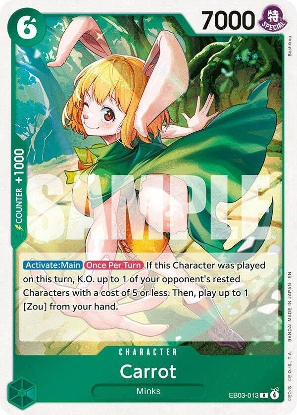 Carrot - EB03-013 R One Piece Card Game Singles card from Extra Booster: One Piece Heroines Edition, Near Mint Foil