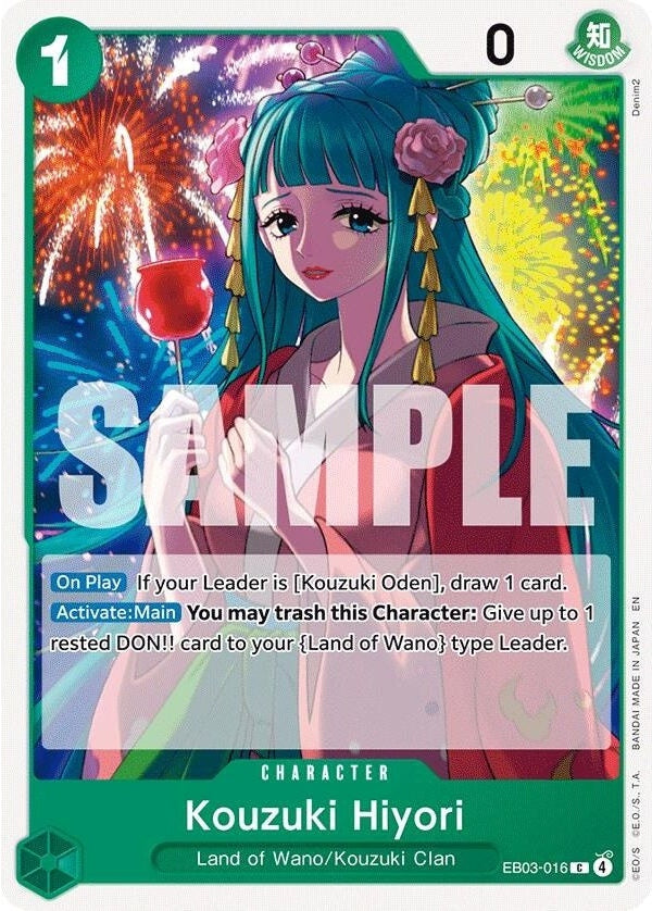 Kouzuki Hiyori - EB03-016 C One Piece Card Game Singles card from Extra Booster: One Piece Heroines Edition, Near Mint Normal