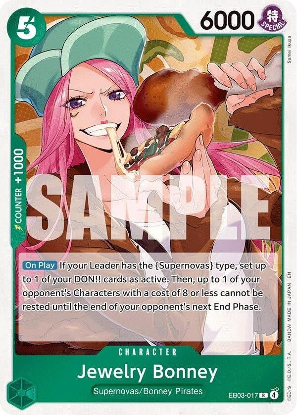 Jewelry Bonney - EB03-017 R One Piece Card Game Singles card from Extra Booster: One Piece Heroines Edition, Near Mint Foil