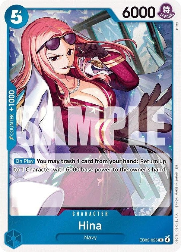 Hina - EB03-025 R One Piece Card Game Singles card from Extra Booster: One Piece Heroines Edition, Near Mint Foil