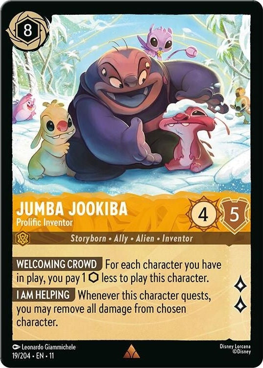 Jumba Jookiba - Prolific Inventor - 19/204 Rare Disney Lorcana card from Winterspell, Near Mint Normal