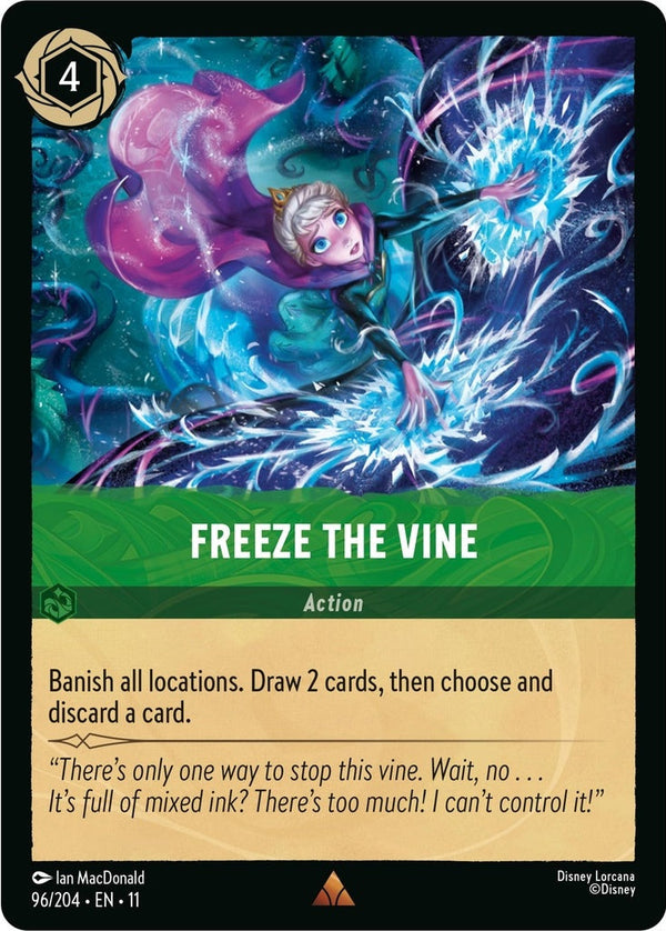 Freeze the Vine - 96/204 Rare Disney Lorcana card from Winterspell, Near Mint Normal