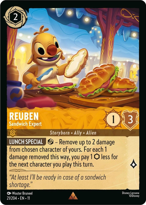 Reuben - Sandwich Expert - 21/204 Rare Disney Lorcana card from Winterspell, Near Mint Normal