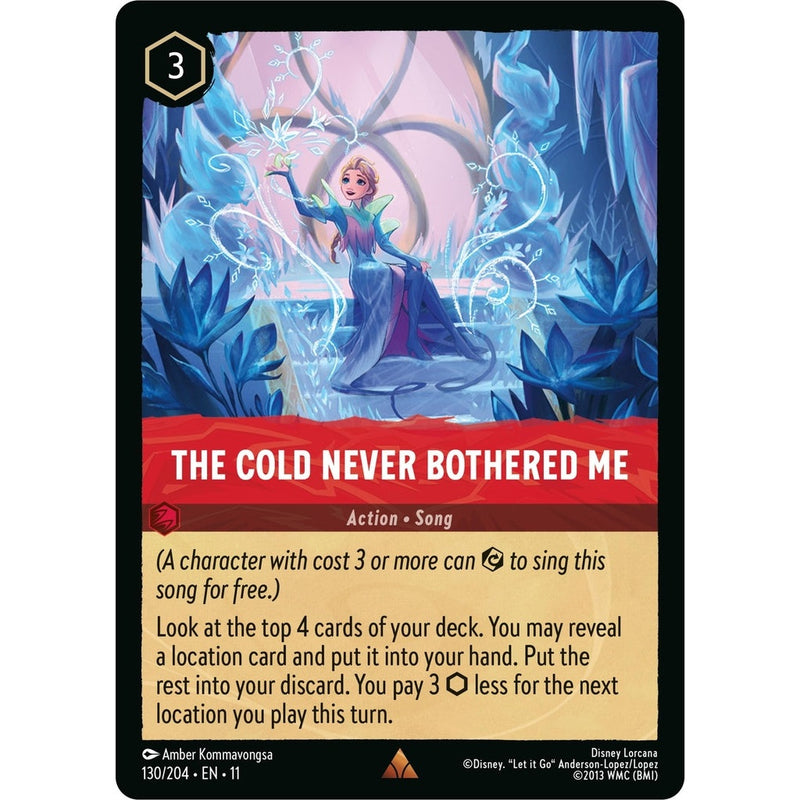 The Cold Never Bothered Me - 130/204 Rare Disney Lorcana card from Winterspell, Near Mint Normal