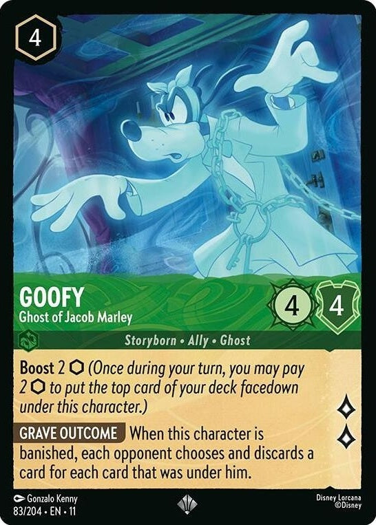 Goofy - Ghost of Jacob Marley - 83/204 Super Rare Disney Lorcana card from Winterspell, Near Mint Normal