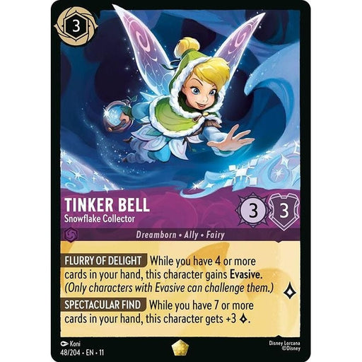 Tinker Bell - Snowflake Collector - 48/204 Legendary Disney Lorcana card from Winterspell, Near Mint Normal