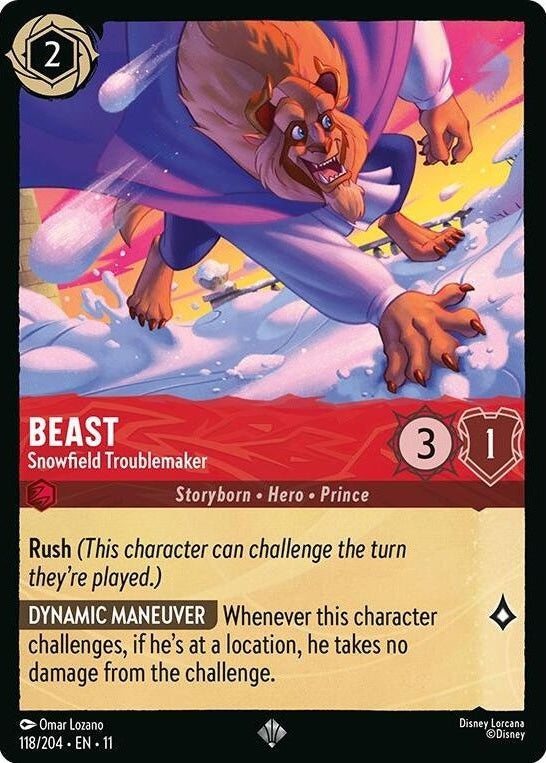 Beast - Snowfield Troublemaker - 118/204 Super Rare Disney Lorcana card from Winterspell, Near Mint Normal