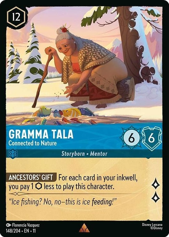 Gramma Tala - Connected to Nature - 148/204 Rare Disney Lorcana card from Winterspell, Near Mint Normal