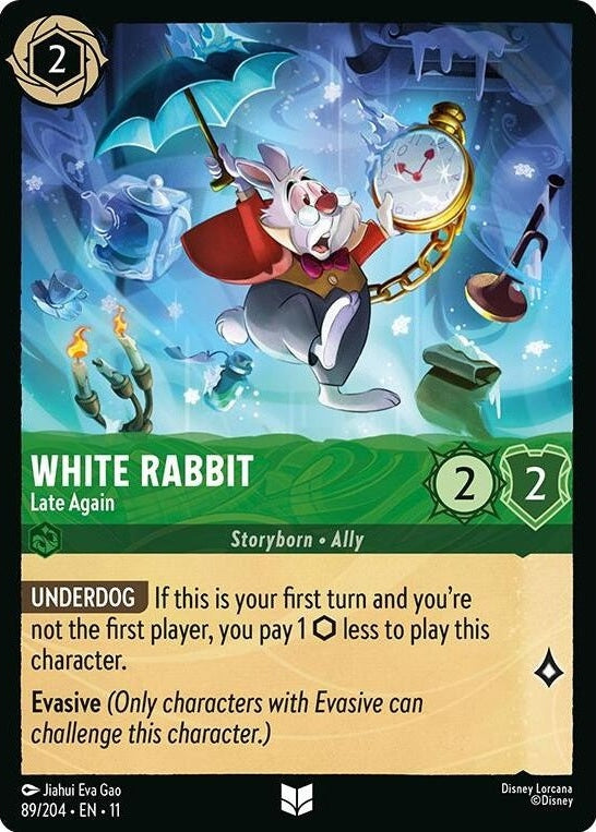 White Rabbit - Late Again - 89/204 Uncommon Disney Lorcana card from Winterspell, Near Mint Normal