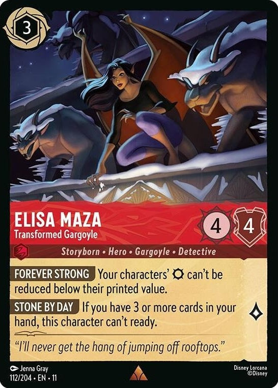 Elisa Maza - Transformed Gargoyle - 112/204 Rare Disney Lorcana card from Winterspell, Near Mint Normal