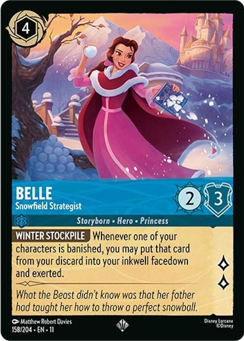 Belle - Snowfield Strategist - 158/204 Super Rare Disney Lorcana card from Winterspell, Near Mint Normal