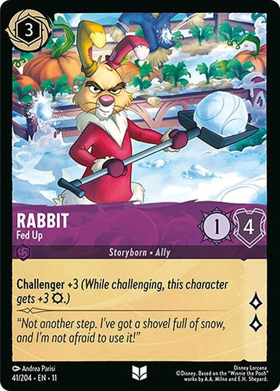 Rabbit - Fed Up - 41/204 Uncommon Disney Lorcana card from Winterspell, Near Mint Normal