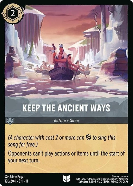 Keep the Ancient Ways - 196/204 Uncommon Disney Lorcana card from Winterspell, Near Mint Normal