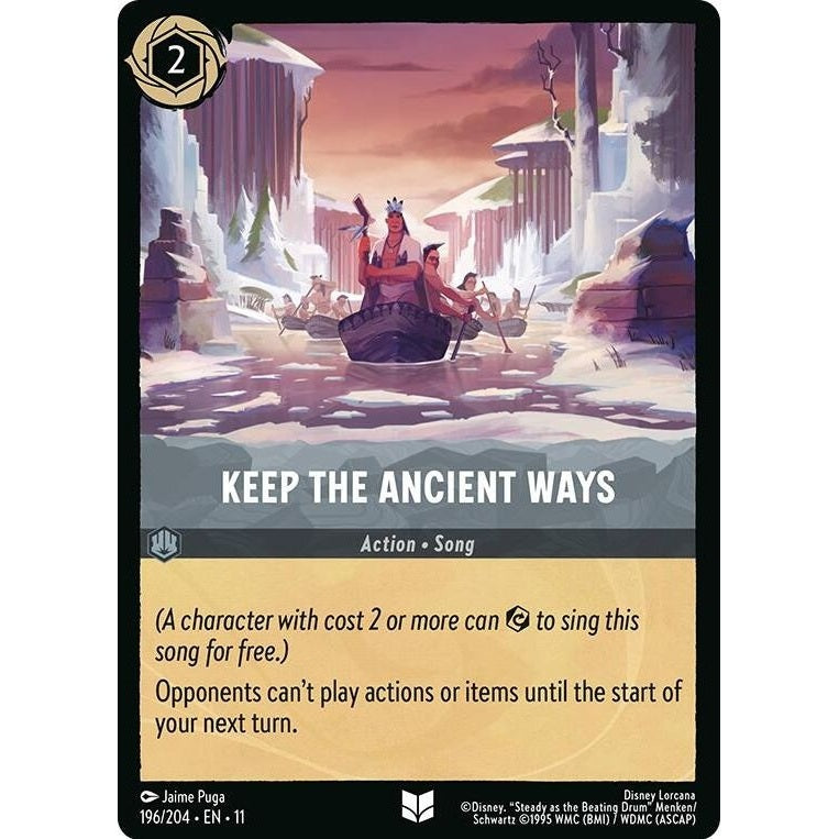 Keep the Ancient Ways - 196/204 Uncommon Disney Lorcana card from Winterspell, Near Mint Normal