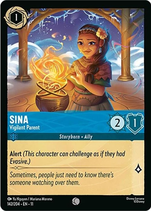 Sina - Vigilant Parent - 142/204 Common Disney Lorcana card from Winterspell, Near Mint Normal