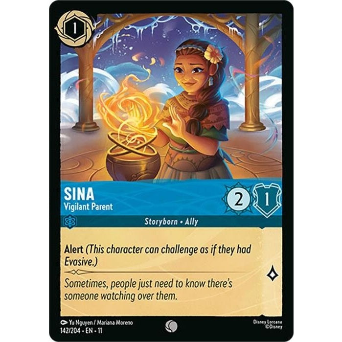 Sina - Vigilant Parent - 142/204 Common Disney Lorcana card from Winterspell, Near Mint Normal