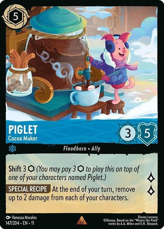 Piglet - Cocoa Maker - 147/204 Rare Disney Lorcana card from Winterspell, Near Mint Normal