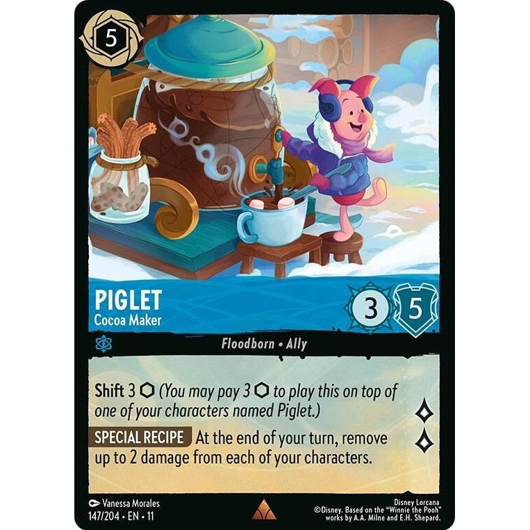 Piglet - Cocoa Maker - 147/204 Rare Disney Lorcana card from Winterspell, Near Mint Normal