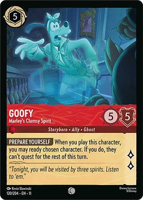 Goofy - Marley's Clumsy Spirit - 120/204 Common Disney Lorcana card from Winterspell, Near Mint Normal