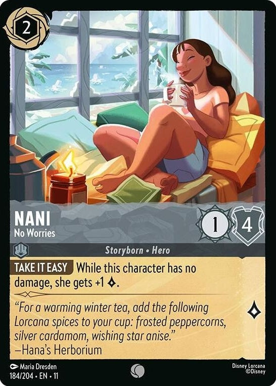 Nani - No Worries - 184/204 Common Disney Lorcana card from Winterspell, Near Mint Normal