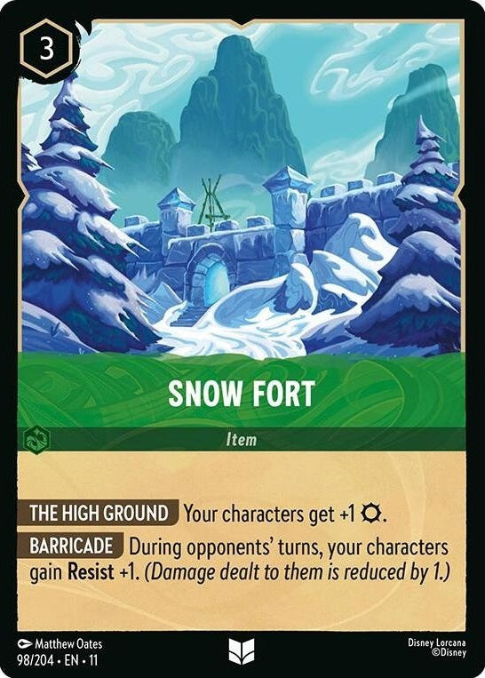 Snow Fort - 98/204 Uncommon Disney Lorcana card from Winterspell, Near Mint Normal