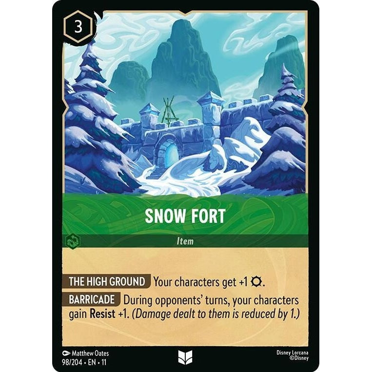 Snow Fort - 98/204 Uncommon Disney Lorcana card from Winterspell, Near Mint Normal