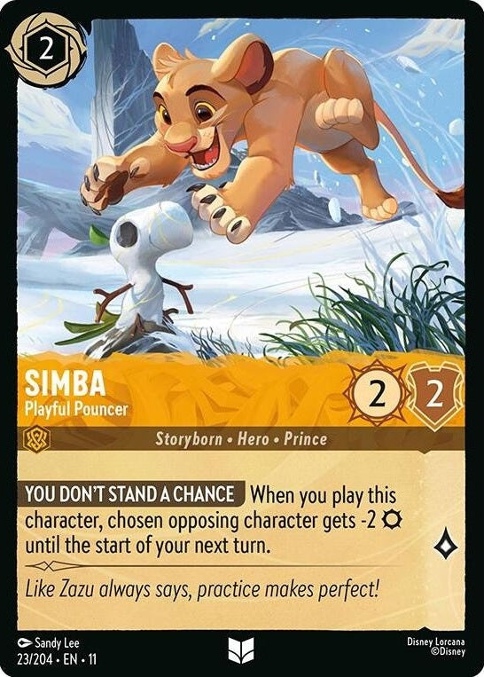 Simba - Playful Pouncer - 23/204 Uncommon Disney Lorcana card from Winterspell, Near Mint Normal