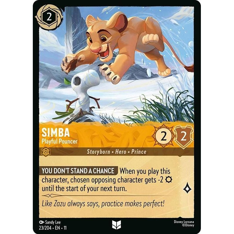Simba - Playful Pouncer - 23/204 Uncommon Disney Lorcana card from Winterspell, Near Mint Normal