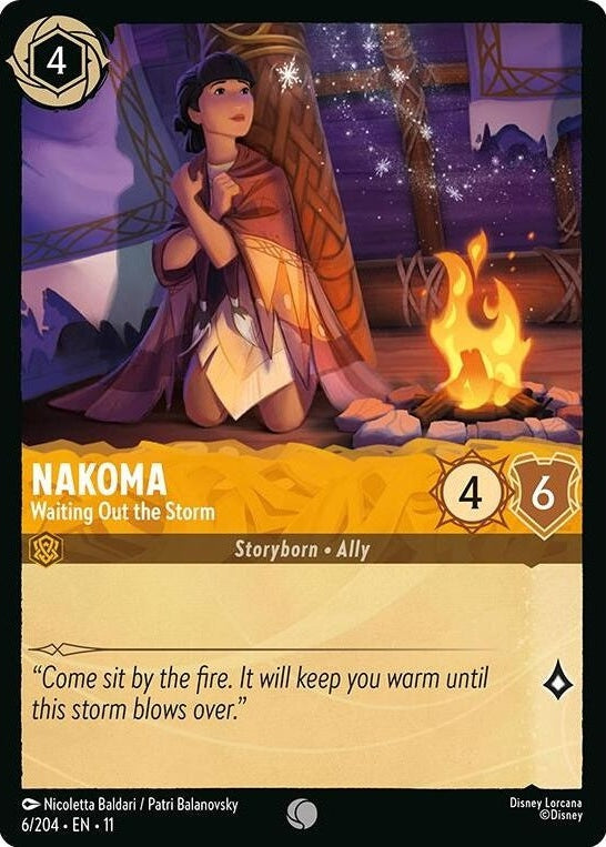 Nakoma - Waiting Out the Storm - 6/204 Common Disney Lorcana card from Winterspell, Near Mint Normal