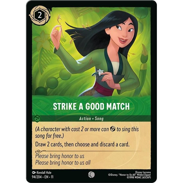 Strike a Good Match - 94/204 Common Disney Lorcana card from Winterspell, Near Mint Normal