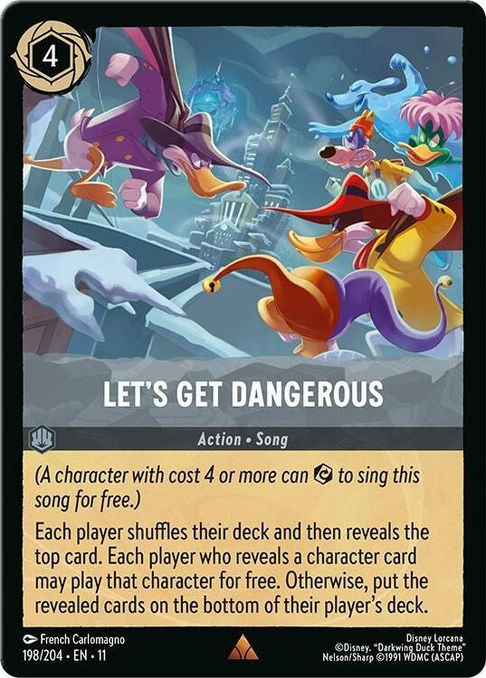 Let's Get Dangerous - 198/204 Rare Disney Lorcana card from Winterspell, Near Mint Normal