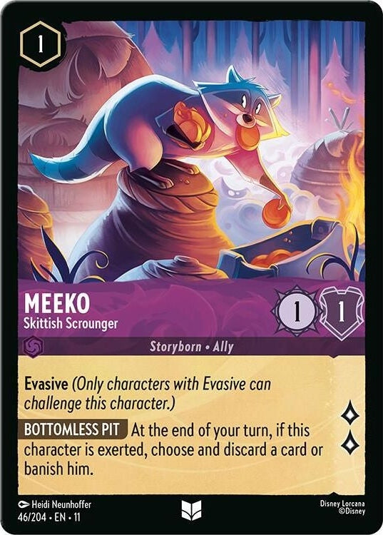 Meeko - Skittish Scrounger - 46/204 Uncommon Disney Lorcana card from Winterspell, Near Mint Normal