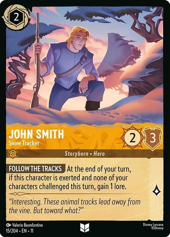 John Smith - Snow Tracker - 15/204 Uncommon Disney Lorcana card from Winterspell, Near Mint Normal