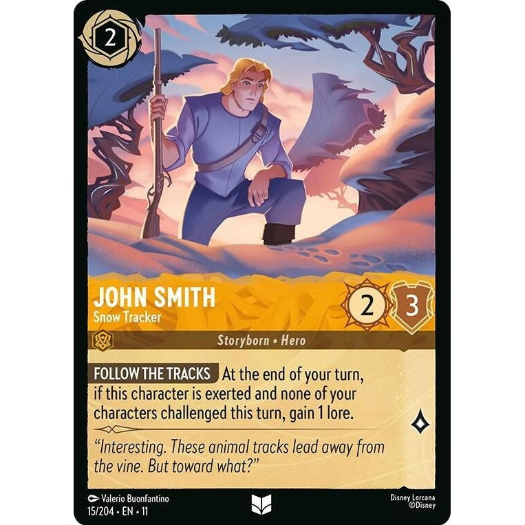 John Smith - Snow Tracker - 15/204 Uncommon Disney Lorcana card from Winterspell, Near Mint Normal