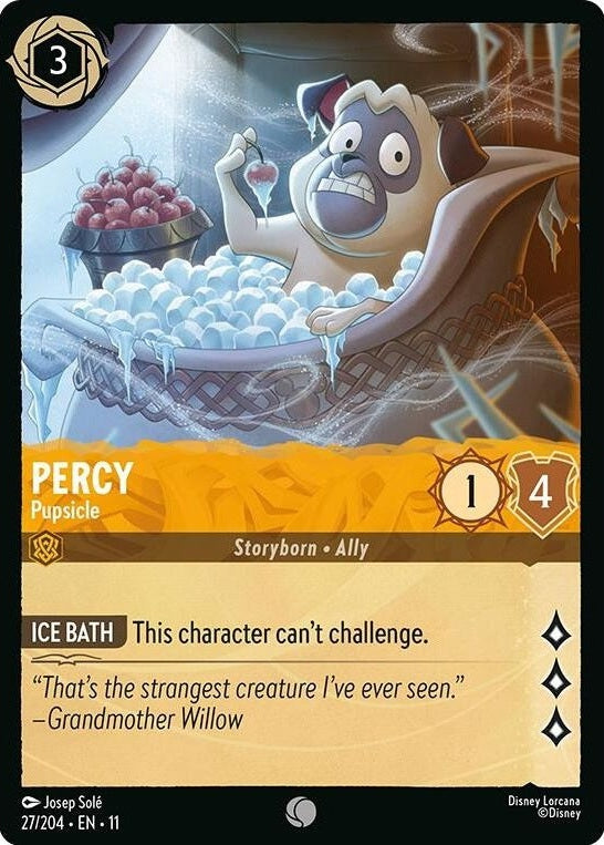 Percy - Pupsicle - 27/204 Common Disney Lorcana card from Winterspell, Near Mint Normal
