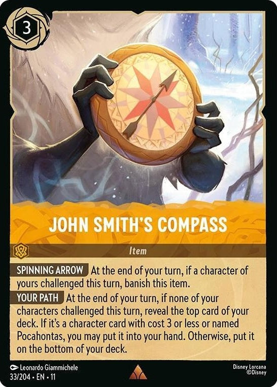 John Smith's Compass - 33/204 Rare Disney Lorcana card from Winterspell, Near Mint Normal